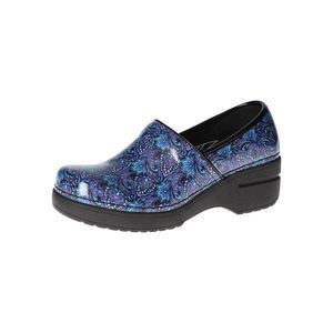 EASY WORKS BY EASY STREET Womens Blue 1/2" Platform Leeza Slip On Clogs 7 M